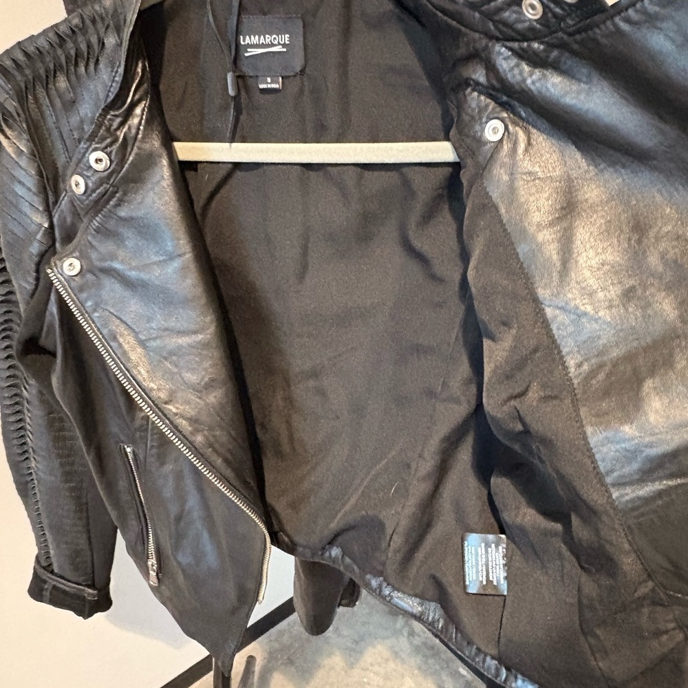 🖤 LAMARQUE Buttery Soft Black Leather Moto Jacket – Size Small 🖤 - Picture 7 of 10